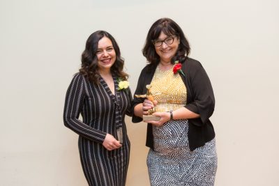 Tatjana Stoiljkovic of Arts Awards on behalf of the Waterloo Region Record, Shirley Madill